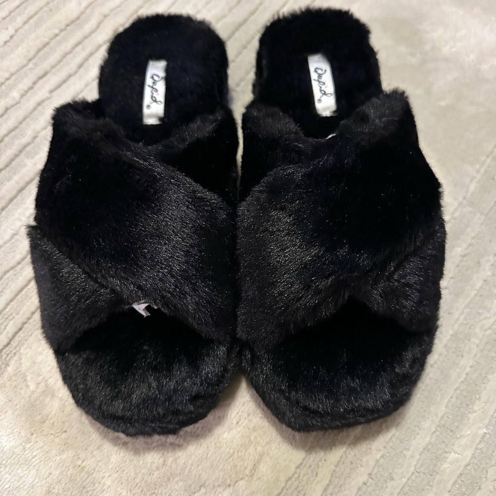 Black Slippers new with box!